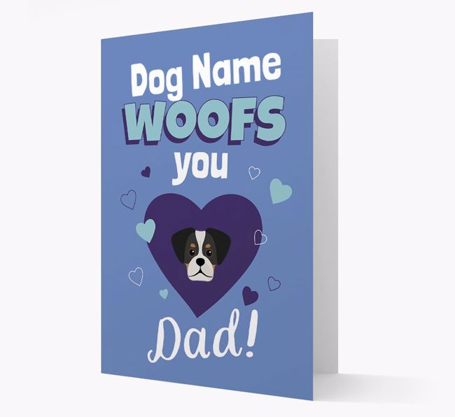 'I Woof You Dad' - Personalised {breedFullName} Card